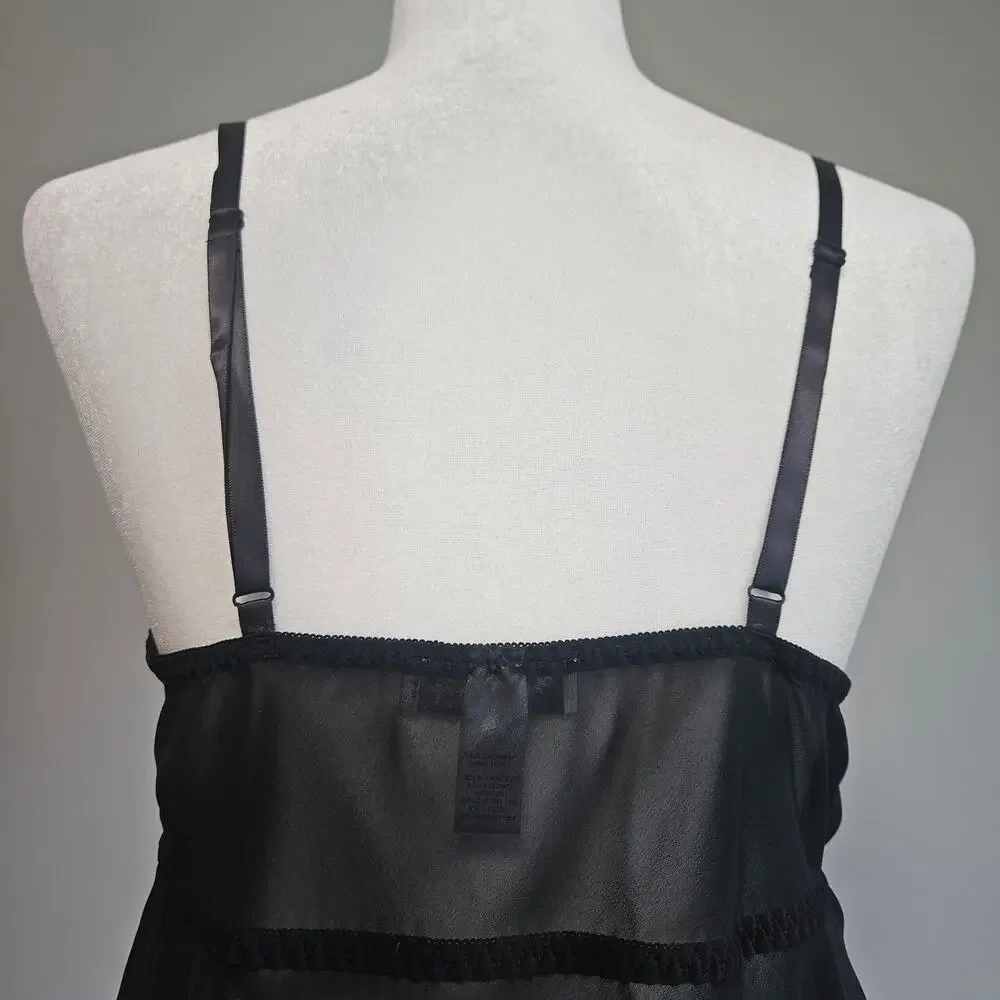 Cinema Etoile Lingerie Size L Black Red Lace Vamp Whimsygoth Mesh Festival Dress